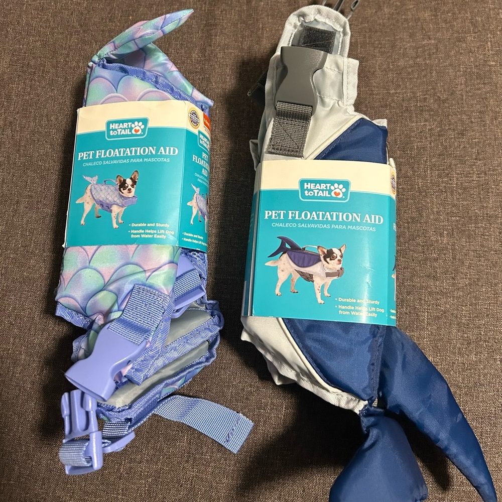 Heart to tail mermaid pet flotation aid life vest sz xs new set of 2